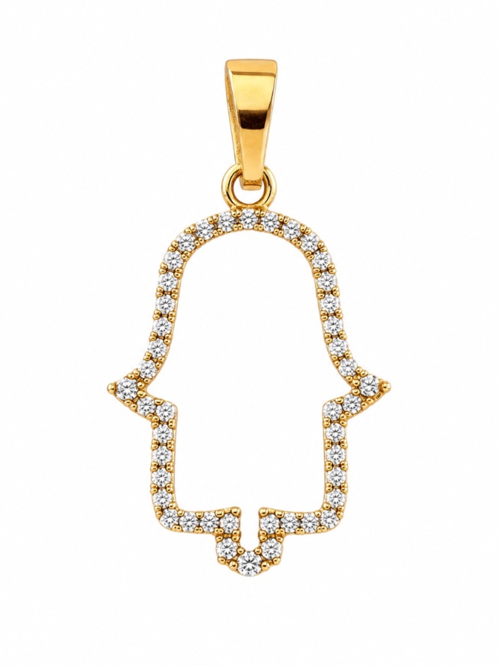 NWT 18K Gold-Plated Crystal Hamsa Pendant